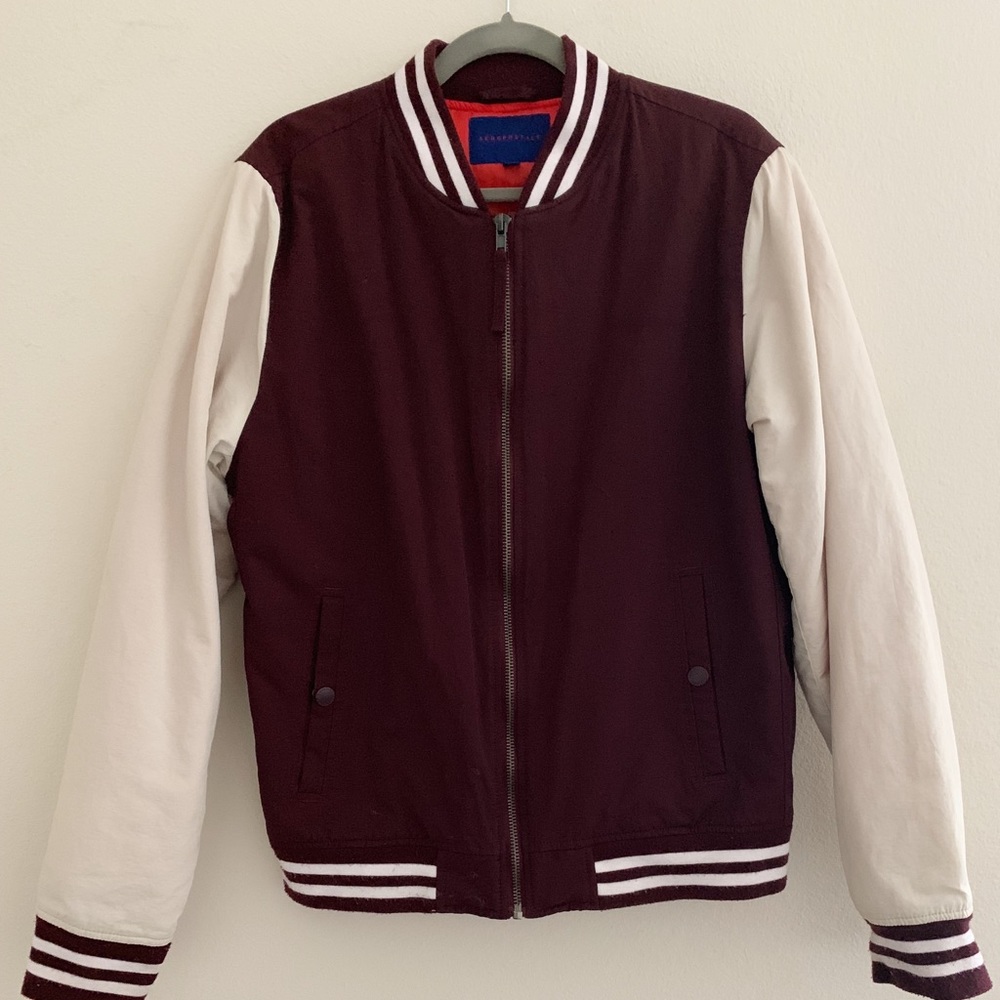 Aeropostale Varsity Bomber Jacket, Men’s Medium